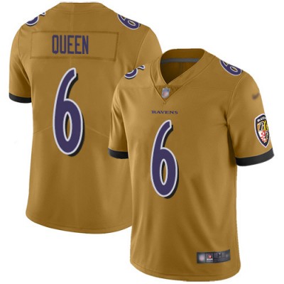 Nike Baltimore Ravens #6 Patrick Queen Gold Men's Stitched NFL Limited Inverted Legend Jersey